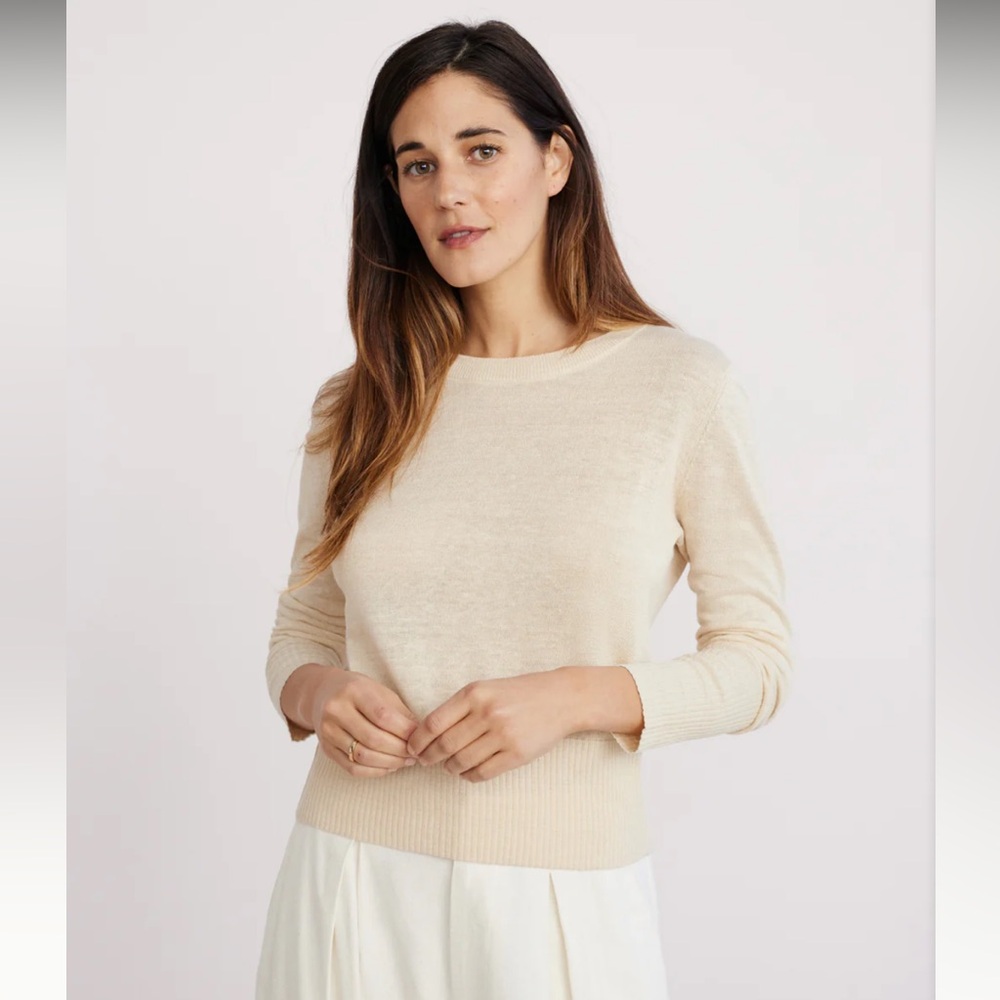 JENNI KAYNE Finley Crewneck Sweater in Cream - Picture 3 of 10